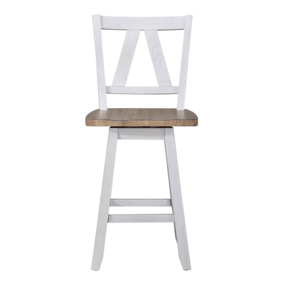 Alt View 1. Liberty Furniture Industries - Counter Height Swivel Chair (RTA) - Set of 2 Farmhouse White - White.