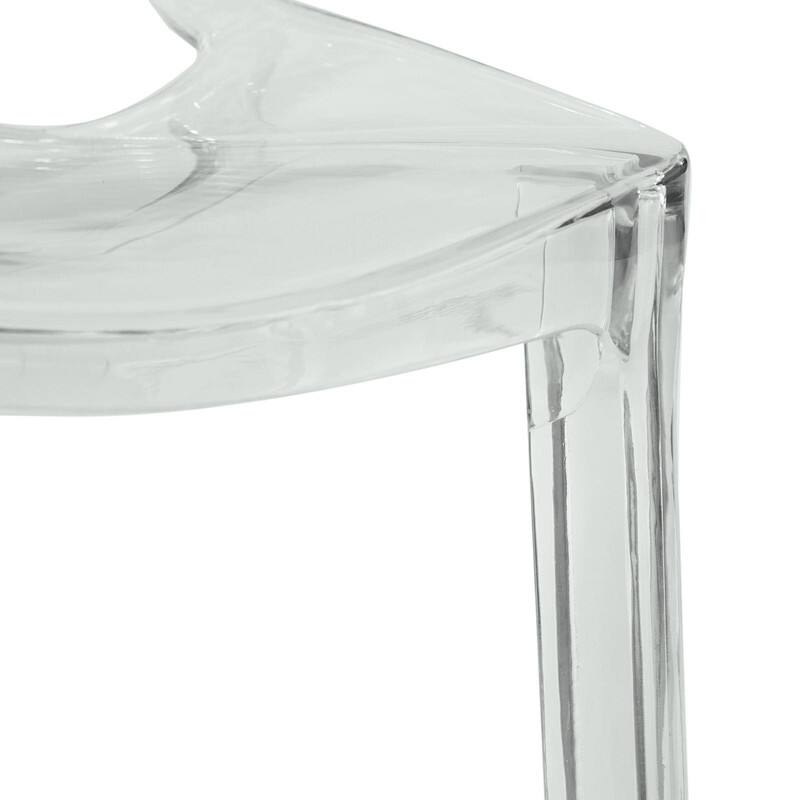 Alt View 4. LeisureMod - Cornelia Modern Stackable Accent Dining Chair with Cut Out Backrest Design for Dining Rooms or Patios - Clear.