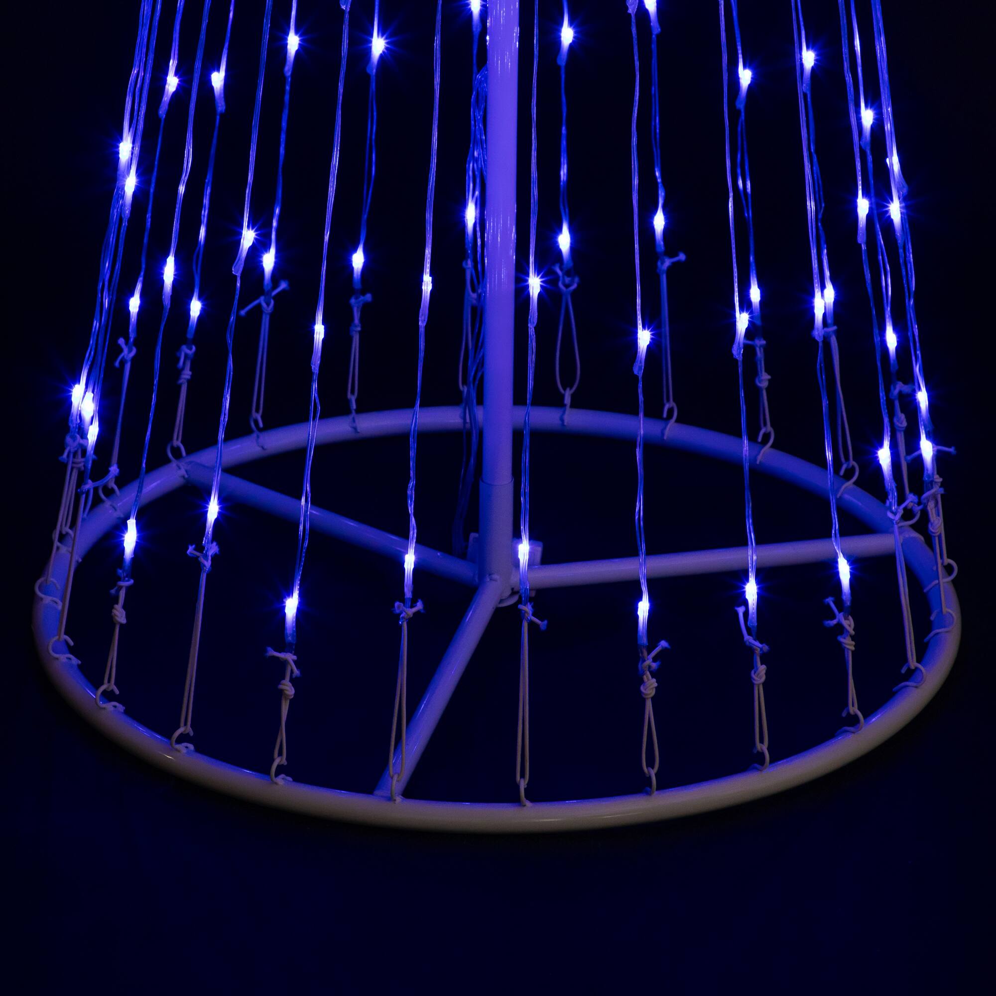 Alt View 5. Northlight - LED Lighted Christmas Cone Tree Outdoor Decoration - 9' - Blue - Blue.