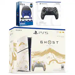 PlayStation 5 Ghost of Yotei Disc Bundle + Extra Controller, Accessory Kit - PlayStation 5
