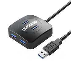 Front. Gearmo - 4 Port USB Type-A 3.2 Gen 1 Hub w/GL3510 Chipset Travel Series - Black.