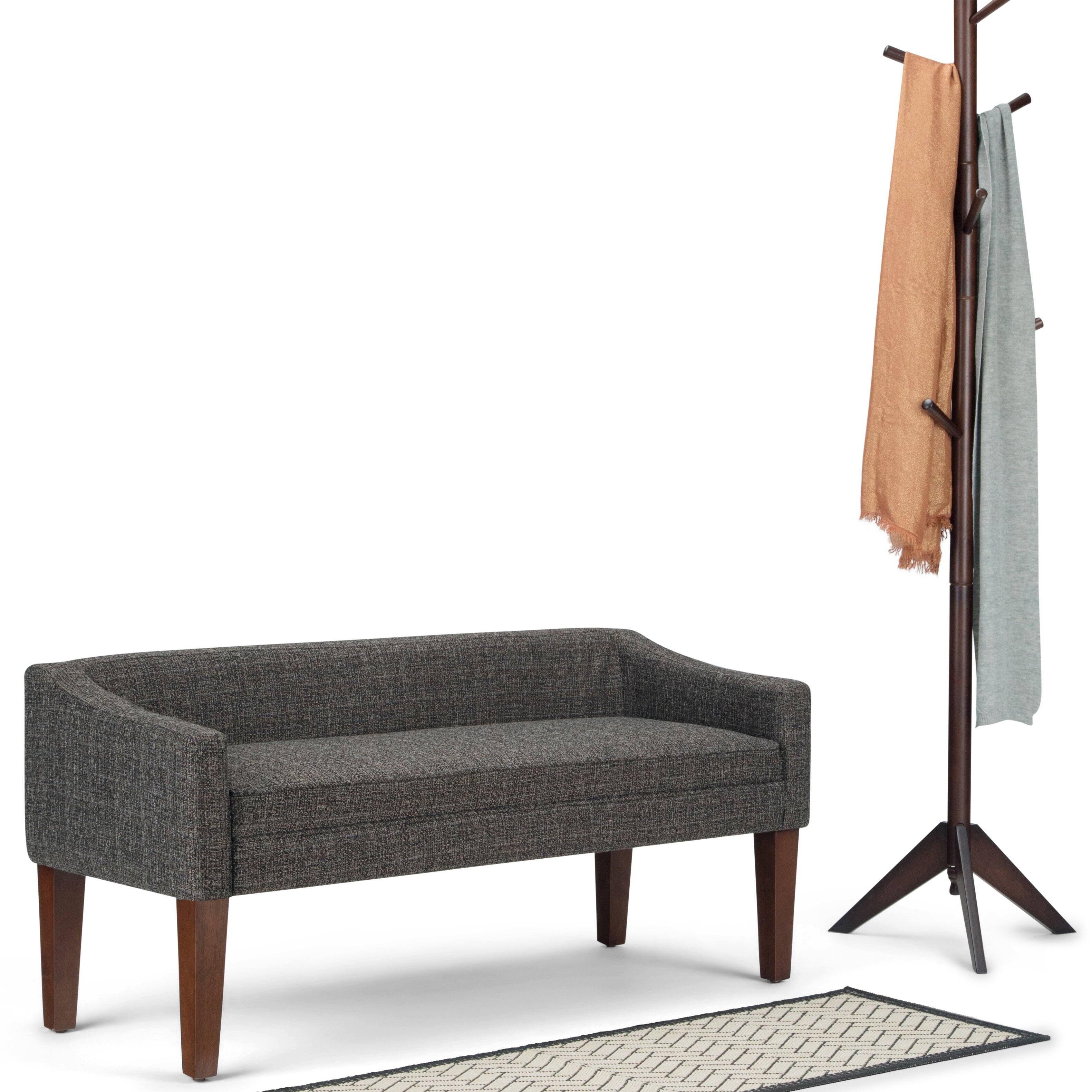Alt View 12. Simpli Home - Parris Upholstered Bench - Dark Grey.
