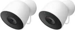 Google - Nest Cam Outdoor (wired, 2nd gen) - 2K Video and Gemini - 2-Pack - Snow