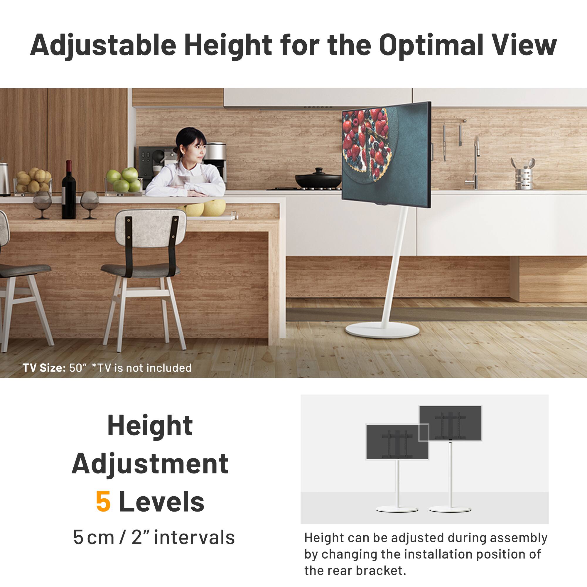 WALL SevenStand A2 High Type – Rolling TV Stand for 24–55 Inch TVs