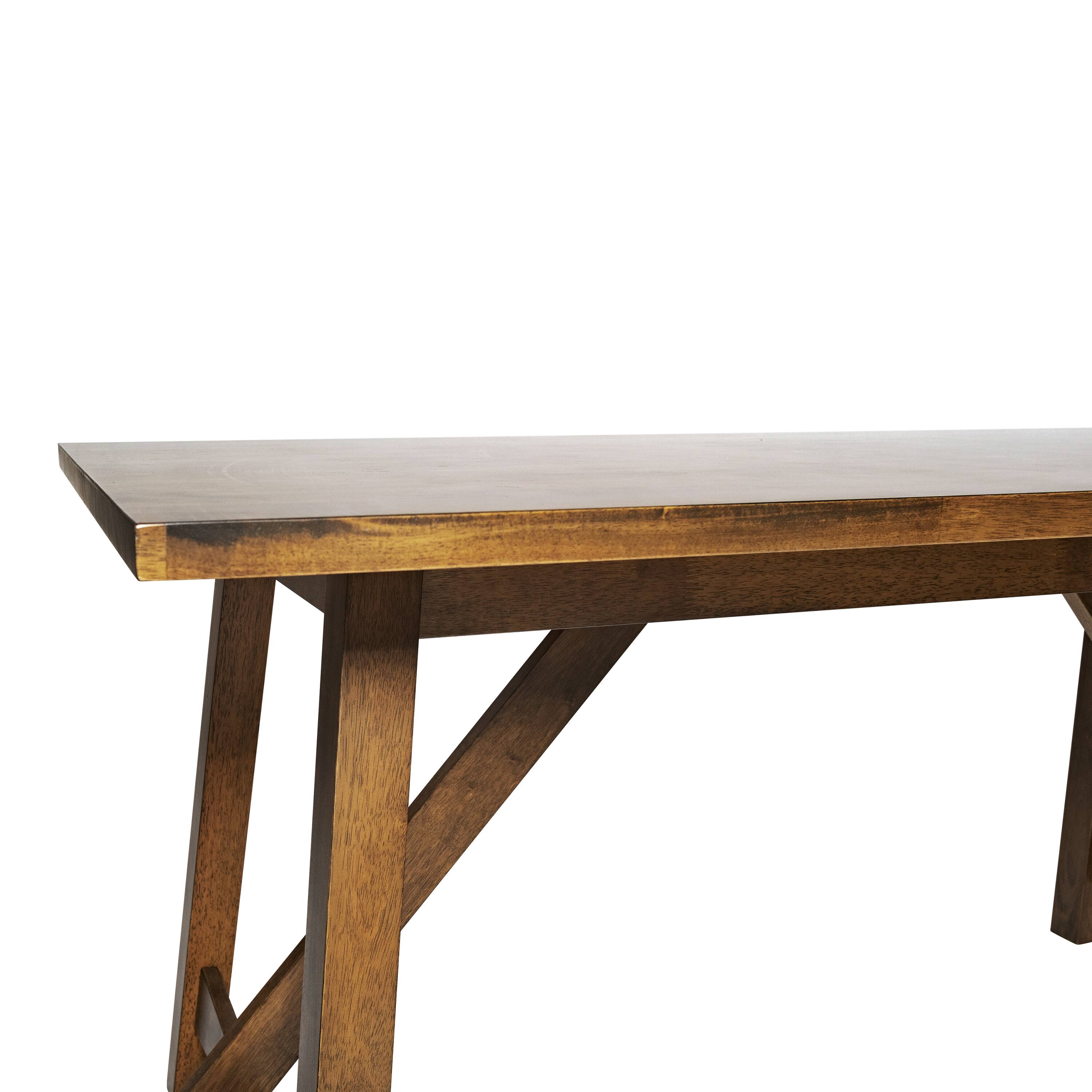 Alt View 9. Emma + Oliver - Lawson Farmhouse Wooden Trestle Base Dining Table - Light Cappuccino.