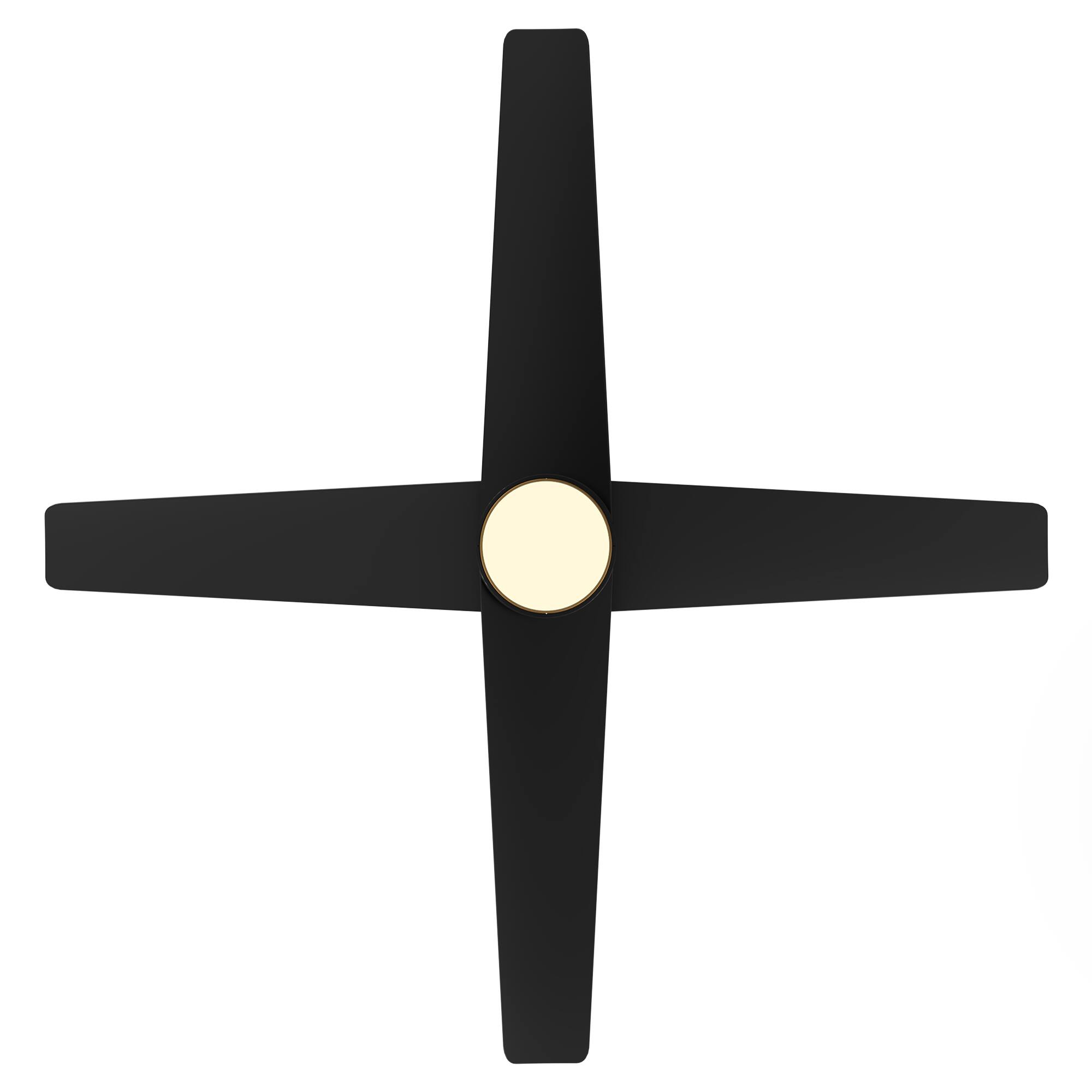 Alt View 2. Parrot Uncle - 60" Gold and Black Ceiling Fan with Dimmable LED Light, Remote Control, 6-Speed Reversible DC Motor - Black.