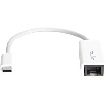 Front. Rocstor - Rocstor Premium USB-C to Gigabit Network Adapter - USB Type-C to Gigabit Ethernet 10/100/1000 Adapter - Supports PXE - White.