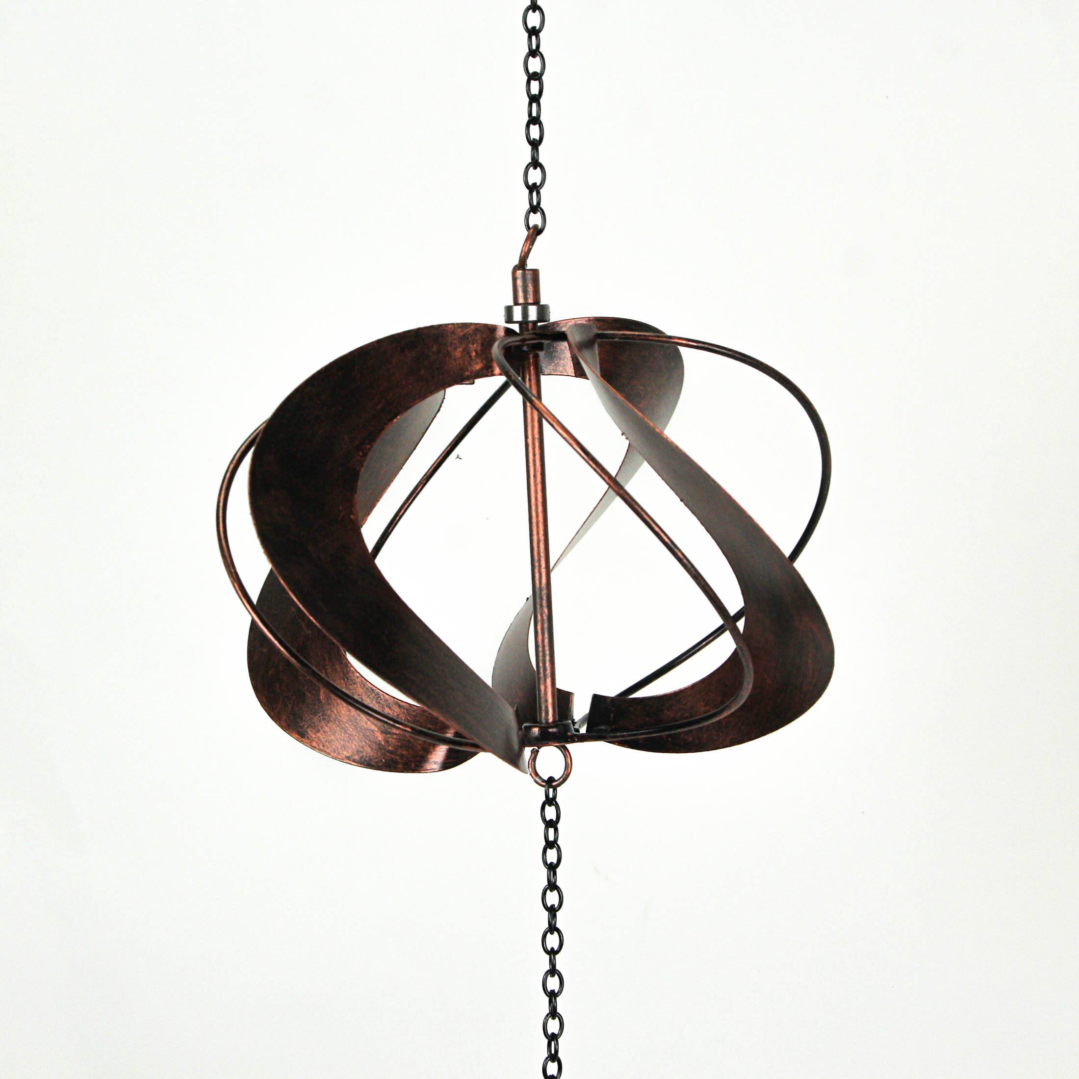Alt View 2. Things2Die4 - Metal Copper Dragonfly Wind Spinner Chain Kinetic Garden Sculpture Home Decor - Copper.