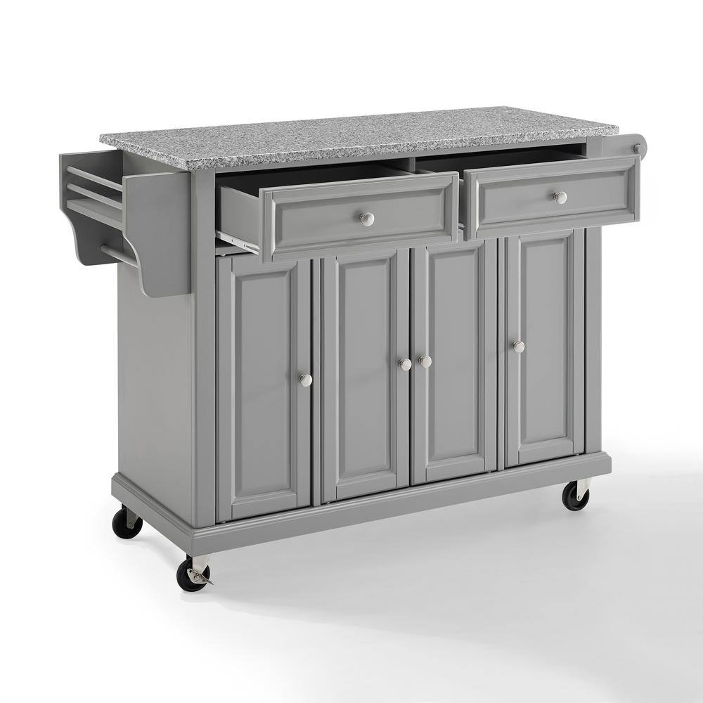 Left. Crosley Furniture - Full Size Granite Top Kitchen Cart - Gray.