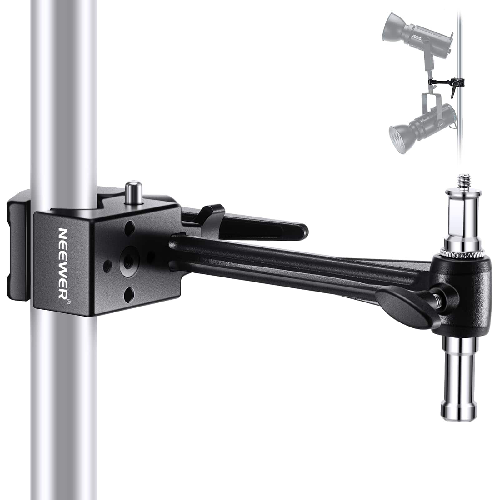 Neewer - Super Clamp with 6" Extension Arm - 33lb Max Load for Studio Lighting & Camera Mounting