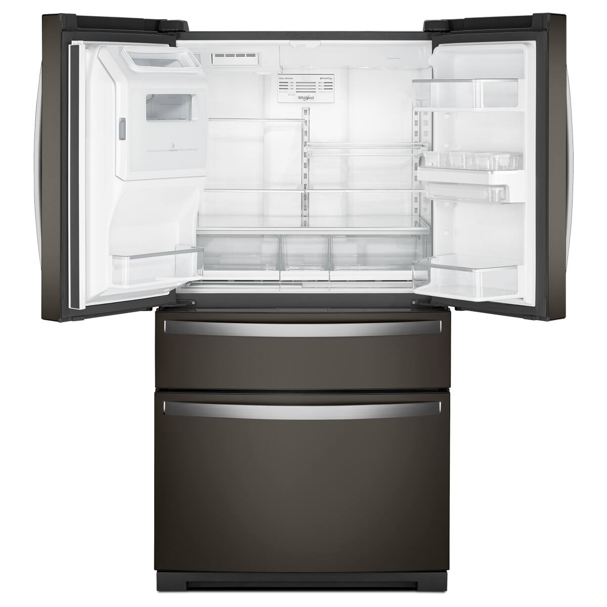 Alt View 10. Whirlpool - 26 Cu. Ft. Wide 4 Door Refrigerator with Prep and Store Bins - Black Stainless Finish.