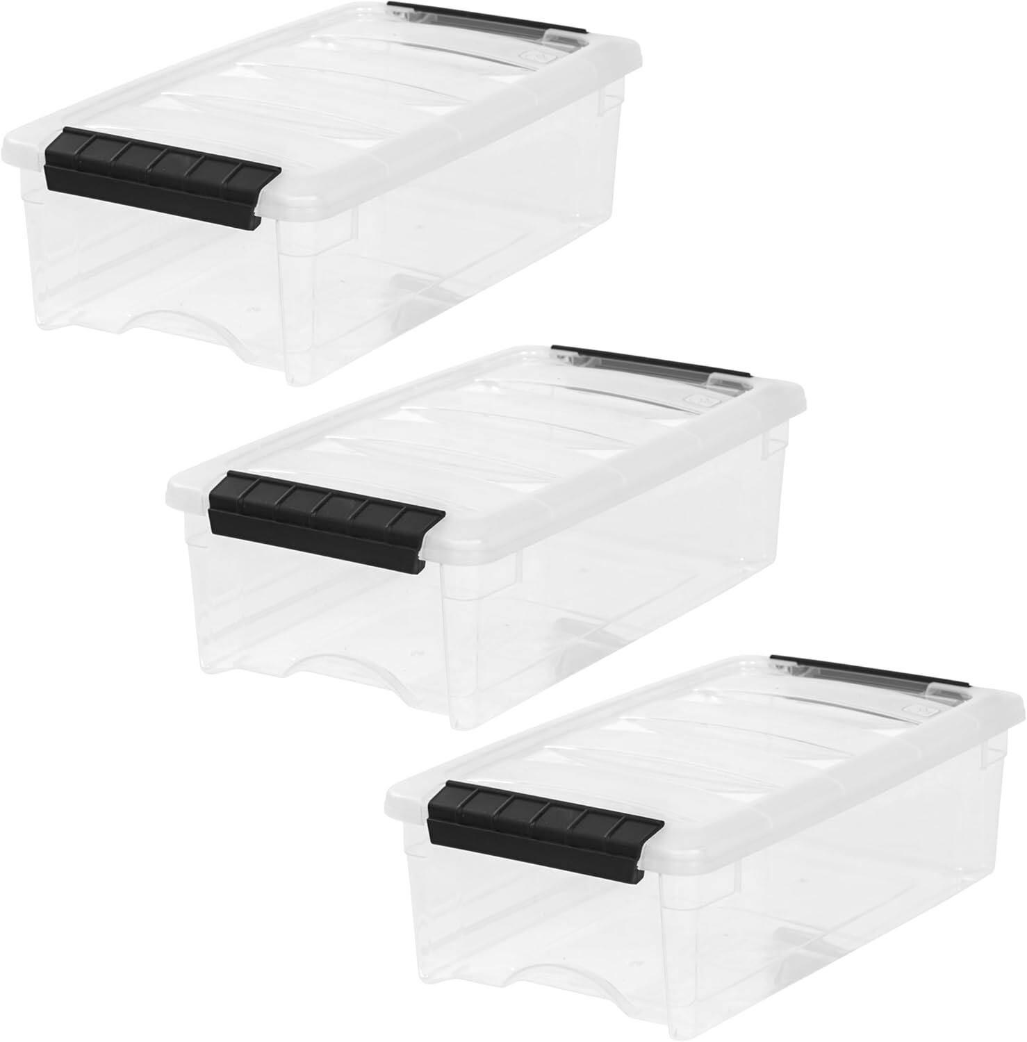 IRIS USA IRIS 6 Qt Plastic Storage Bins Stackable with Latching Lids ...