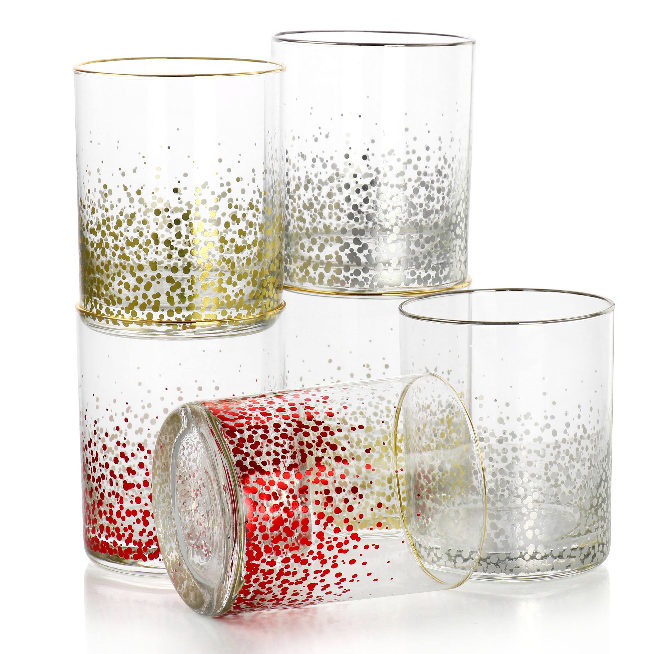 Alt View 1. Gibson - Laurie Gates California Designs Audrey Hill 6 Piece 13.5oz Double Old Fashion Glass Set in Assorted Colors - Assorted.