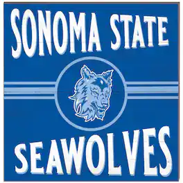 Jardine - Sonoma State Seawolves 10" x 10" Retro Team Sign - Blue
