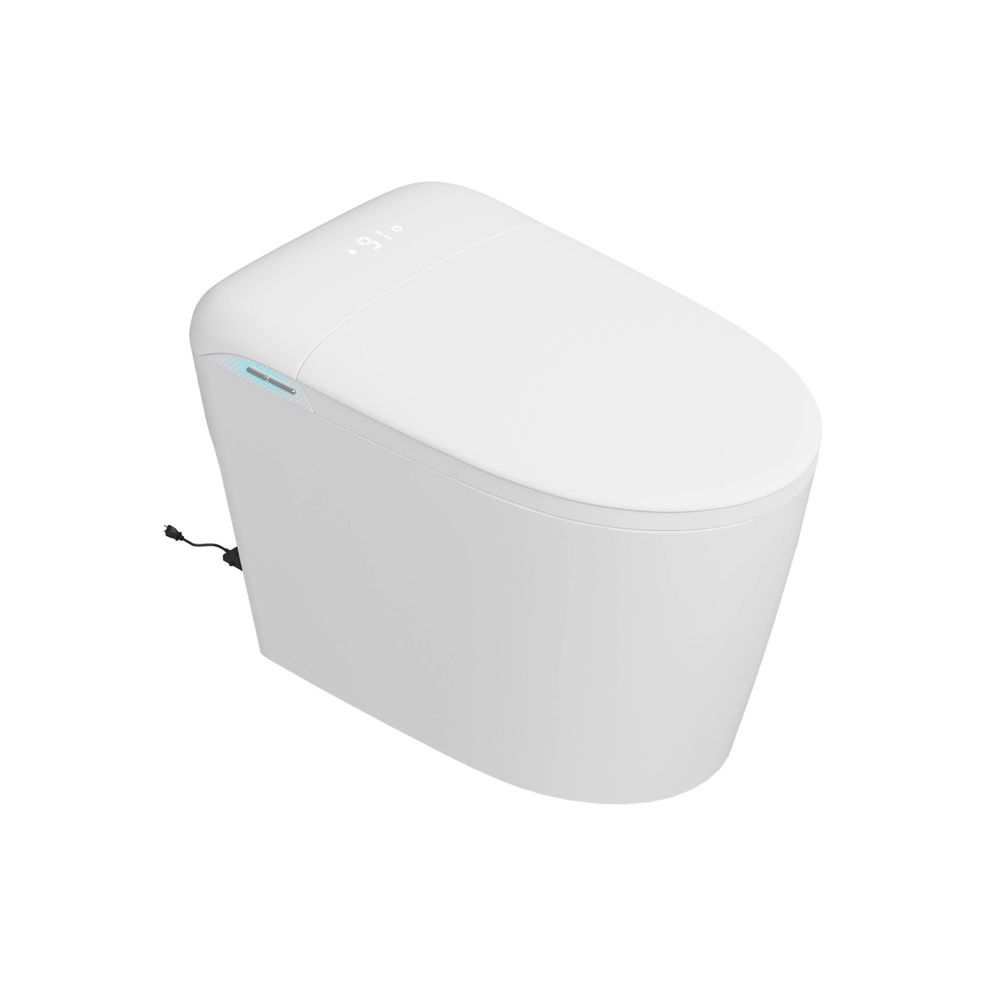 Alt View 7. Famapy - Smart Toilet with Foam Shield & Aroma Diffuser-One-Piece Bidet Toilet with Auto Lid Heated Seat Warm Water Wash - White.