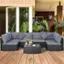 Alt View 4. Costway - Costway 7 PCS Patio Rattan Sofa Set Sectional Conversation Furniture Set Garden Outdoor - Gray +Black.