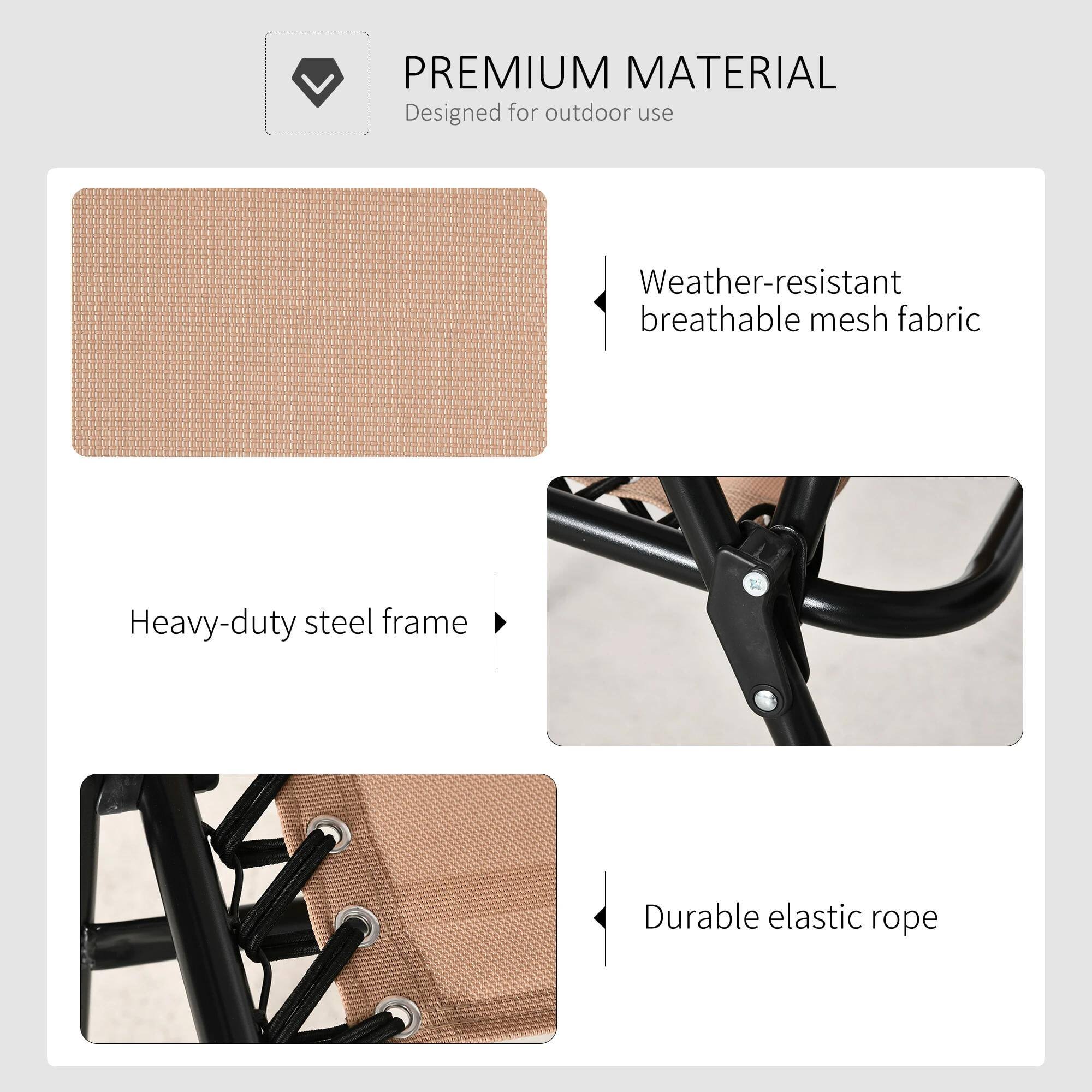 PREMIUM MATERIAL
Designed for outdoor use
Weather-resistant breathable mesh fabric
Heavy-duty steel frame
Durable elastic rope