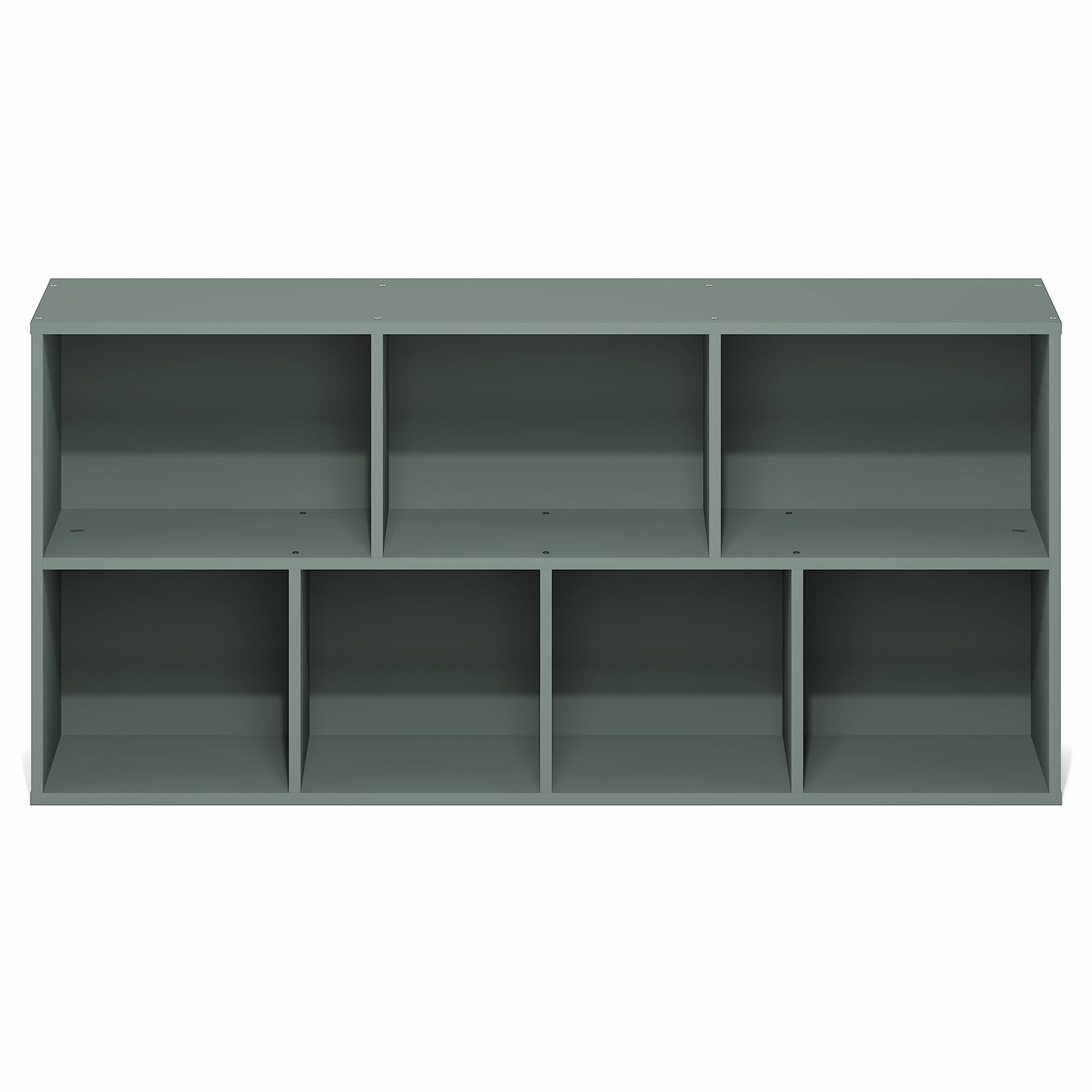 Alt View 8. Furinno - LUDER Book Shelf, 7-Cube Bookshelf, Bookcase, 9.4" x 19.5" x 41.7", for Living Room, Bedroom, Home Office - Sage Green.