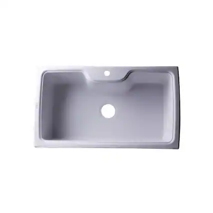 Front. Alfi - ALFI brand White 35 Drop-In Single Bowl Granite Composite Kitchen Sink - White.