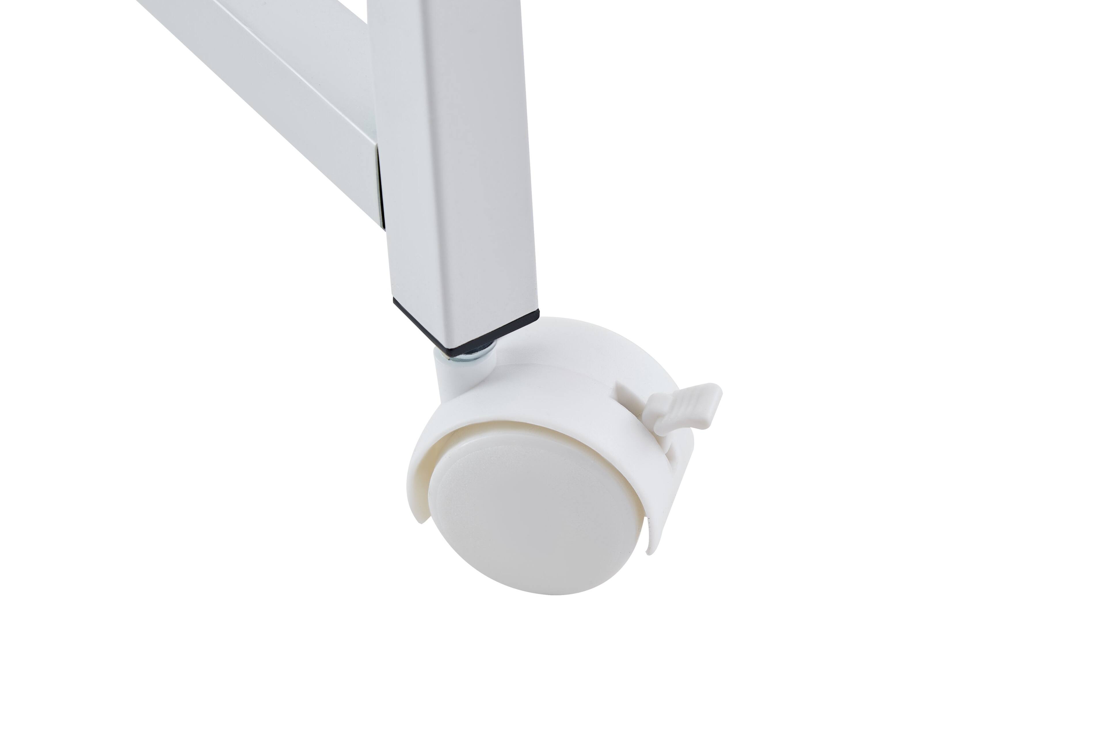 Alt View 3. PexFix - 31.5" Small Folding Desk, Space-Saving Computer Table with Wheels for Home Office & Bedroom - White.