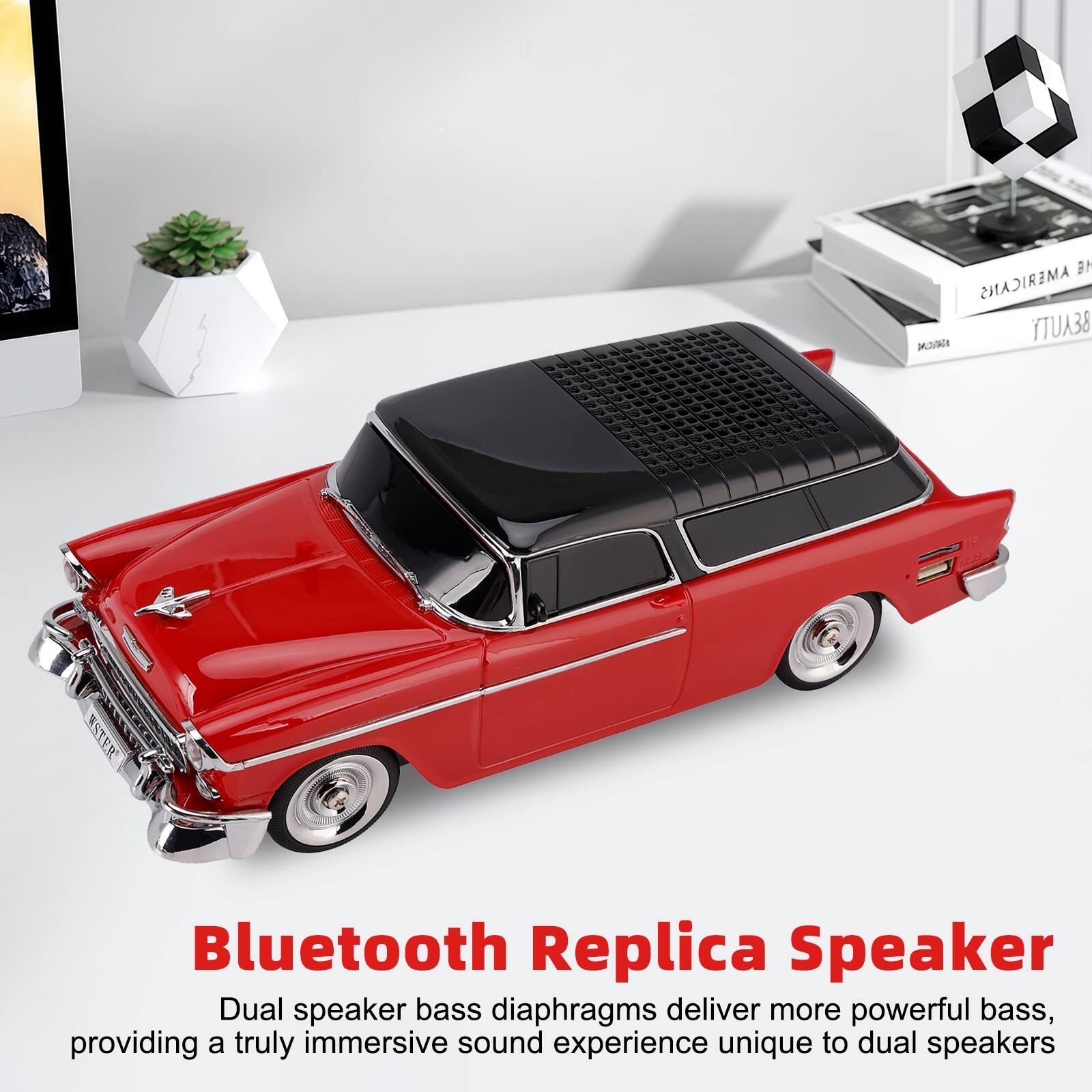 Bluetooth Replica Speaker

Dual speaker bass diaphragms deliver more powerful bass, providing a truly immersive sound experience unique to dual speakers