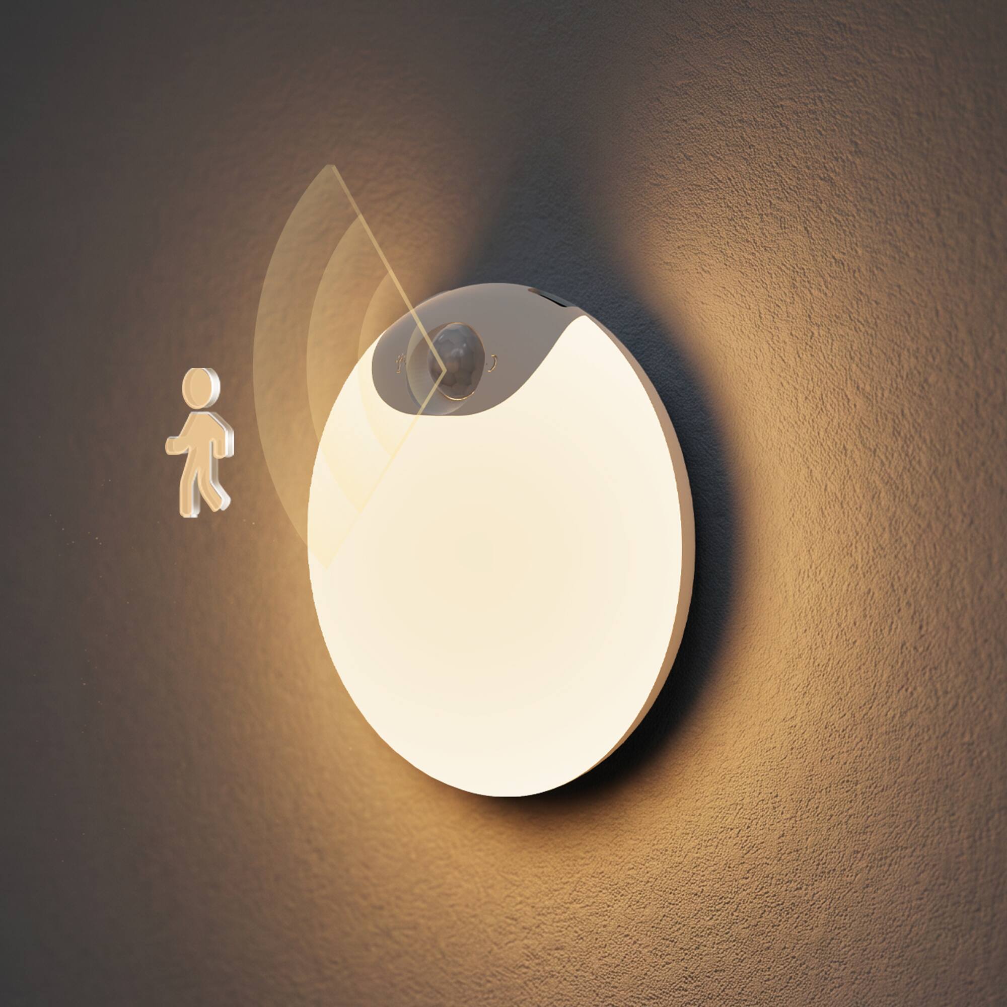 Back. Jandcase - JANDCASE 4-Pack 0.5W Battery Operated Motion Sensor Night Light, 3000K Warm Glow,, 3 Modes, Type-C Charging - White.