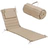 Crestlive Products - 1pc 72in Outdoor Foldable Water Resistant Chaise Lounge Chair Cushion with Ties Patio cushion - Beige