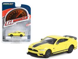 Greenlight - 2021 Ford Mustang Mach 1 Grabber Stripes "Greenlight Muscle" Series 27 1/64 - Yellow With Black