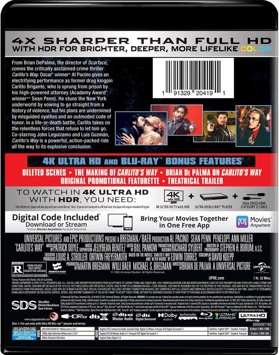 Back. Carlito's Way (4K Ultra HD) [UHD].