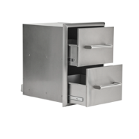 Coyote Outdoor Living - 16" Double Drawer Cabinet - Stainless Steel - Front_Zoom