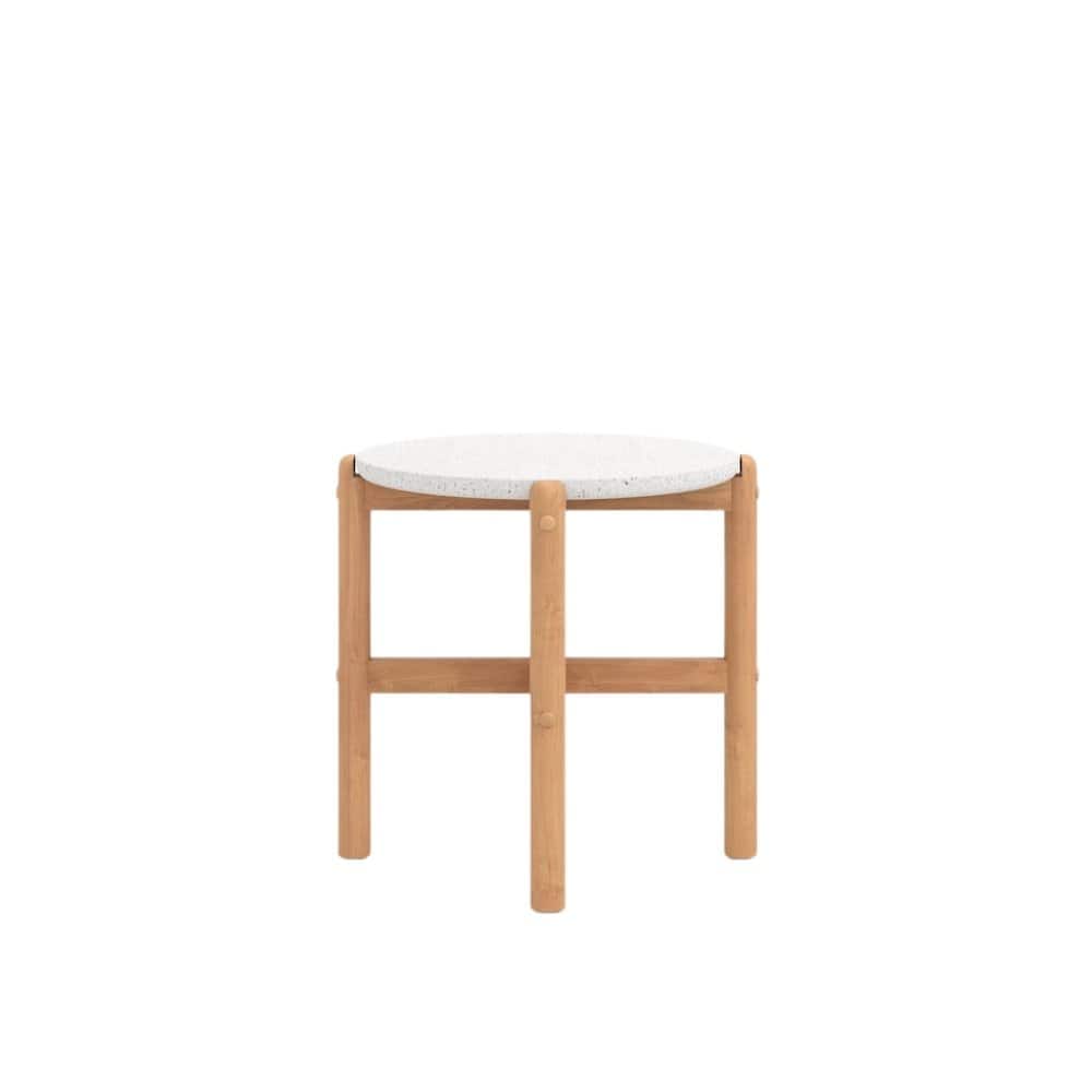 Outdoor Escape - Outdoor Side Table, Small Patio Table for Outside or Porch Use - Natural