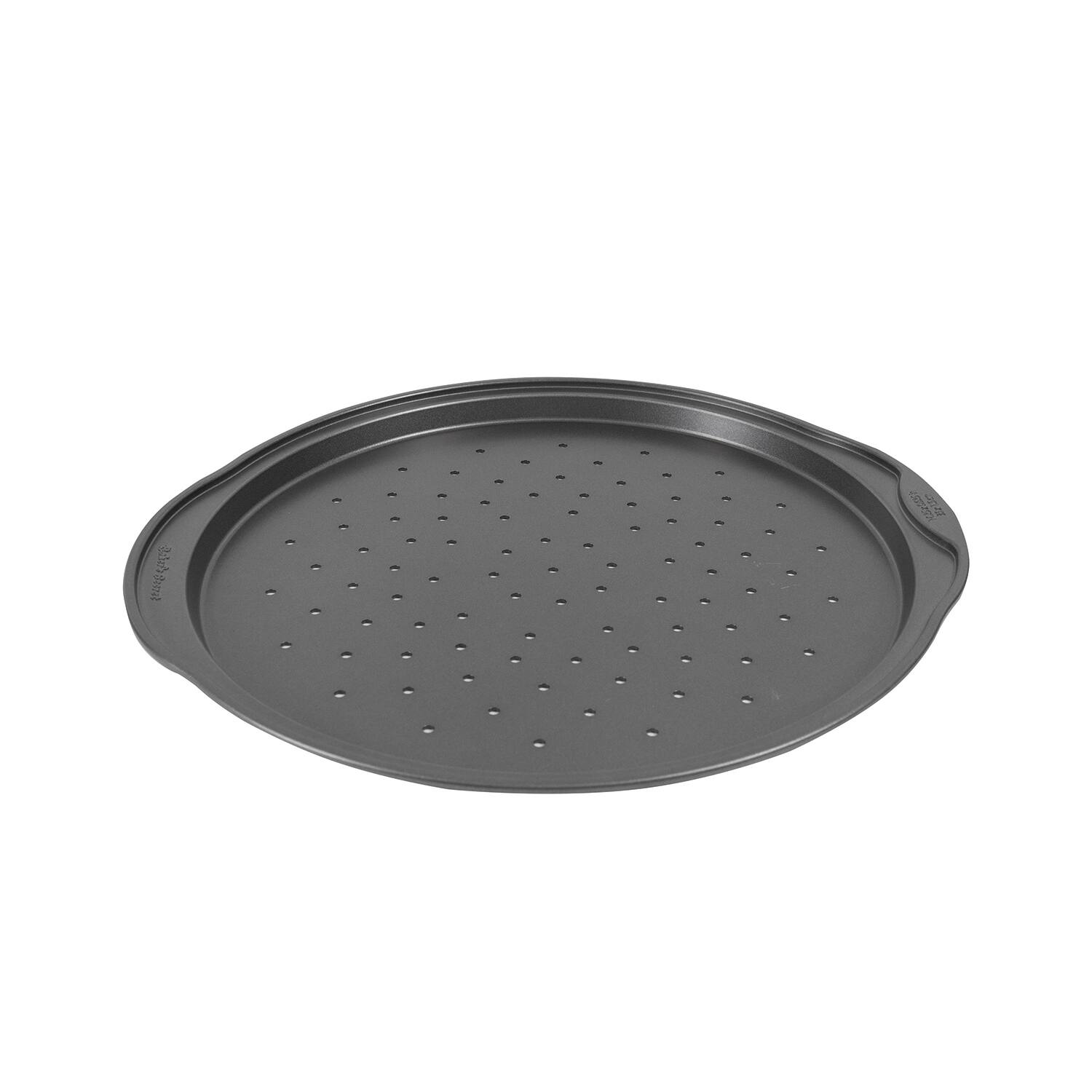 Back. Baker's Secret - Baker's Secret Pizza Pan Non-stick 0.8"x15.3"x16.6" Classic Line Carbon Steel - Dark Grey.