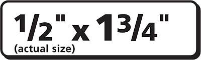 1/2" x 13/4" (actual size)