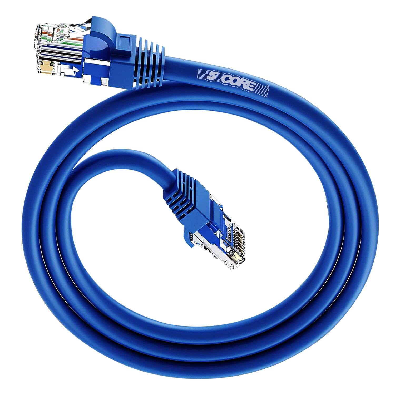 5 CORE - 5Core Cat 6 Ethernet Cable Long Computer Internet Cables WiFi RJ45 Cord for Gaming - Blue