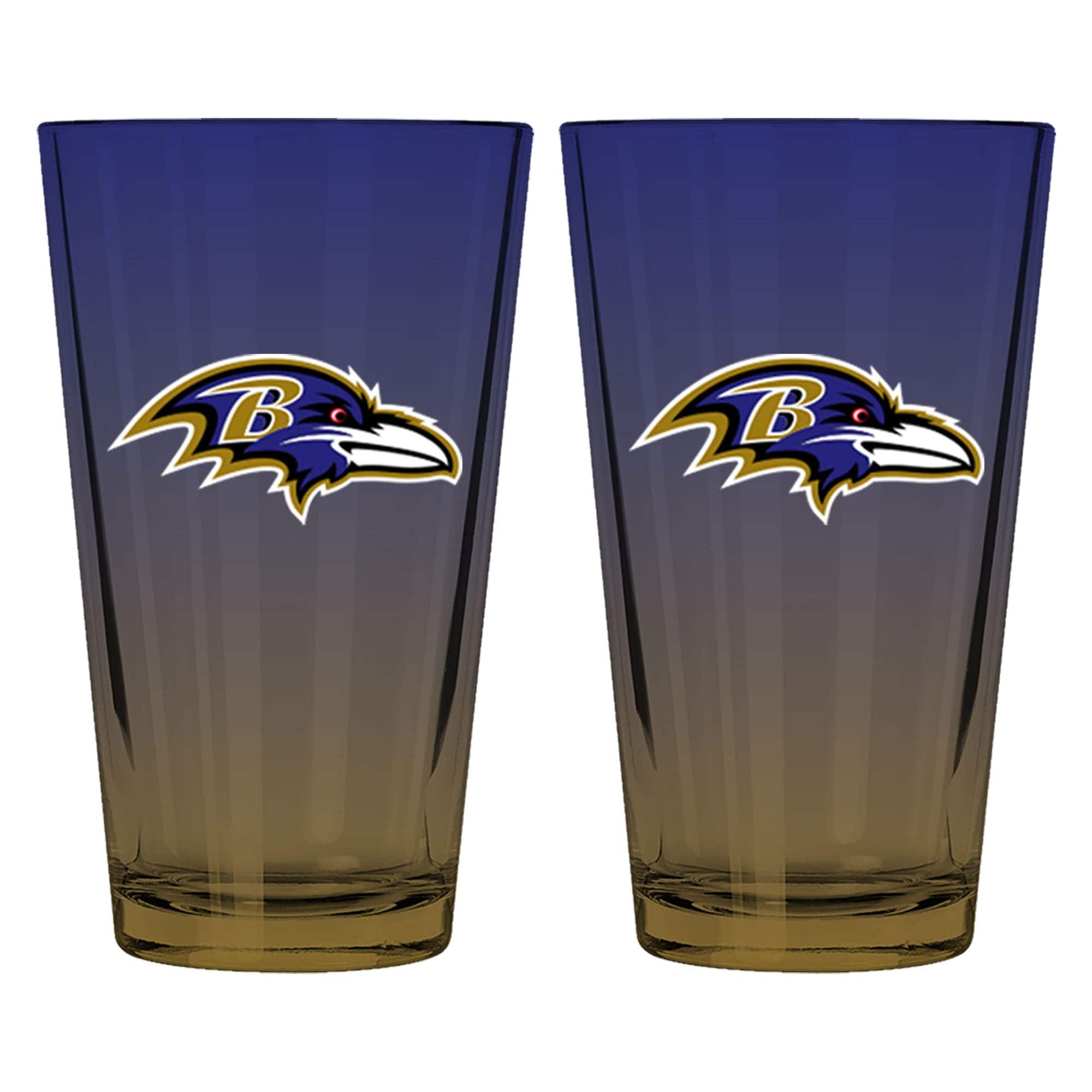 The Memory Company - Baltimore Ravens Two-Pack 16oz. Ombre Pint Glass Set - Multicolor