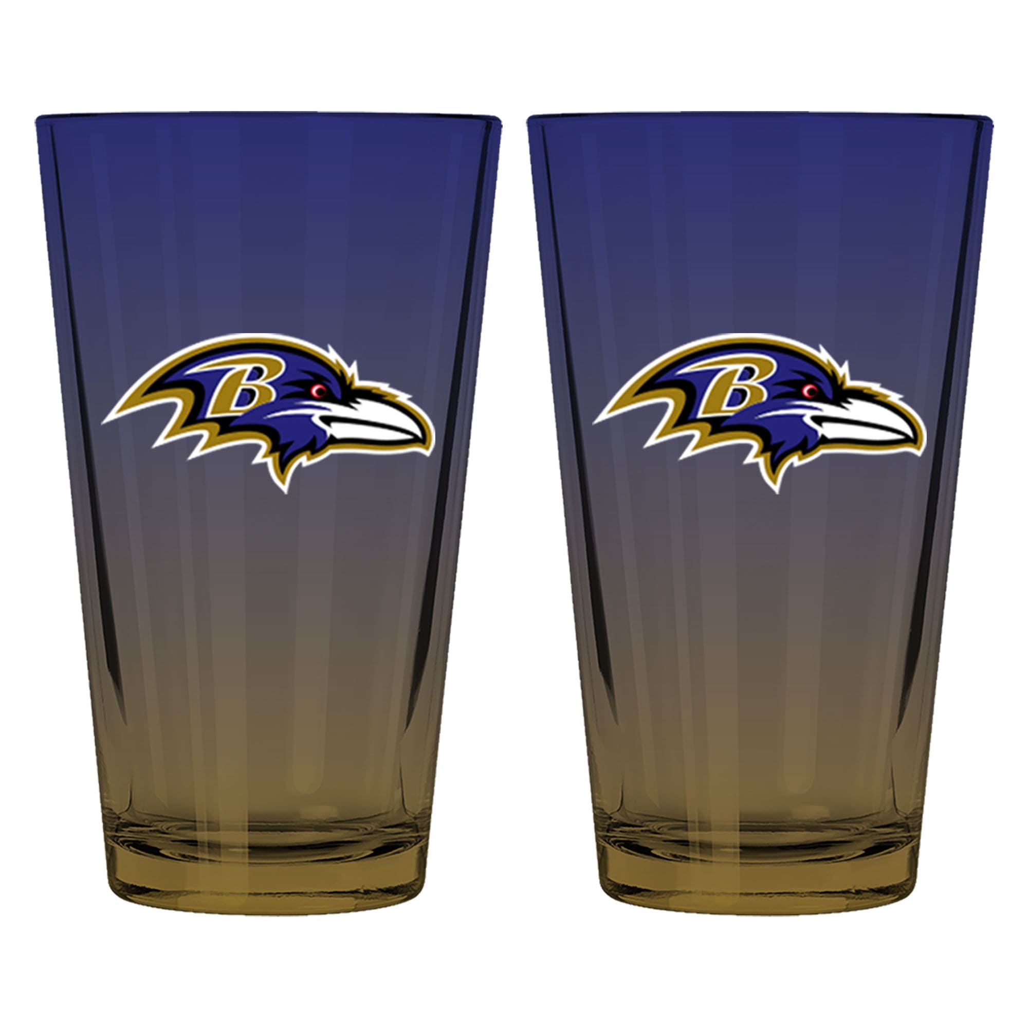 The Memory Company - Baltimore Ravens Two-Pack 16oz. Ombre Pint Glass Set - Multicolor