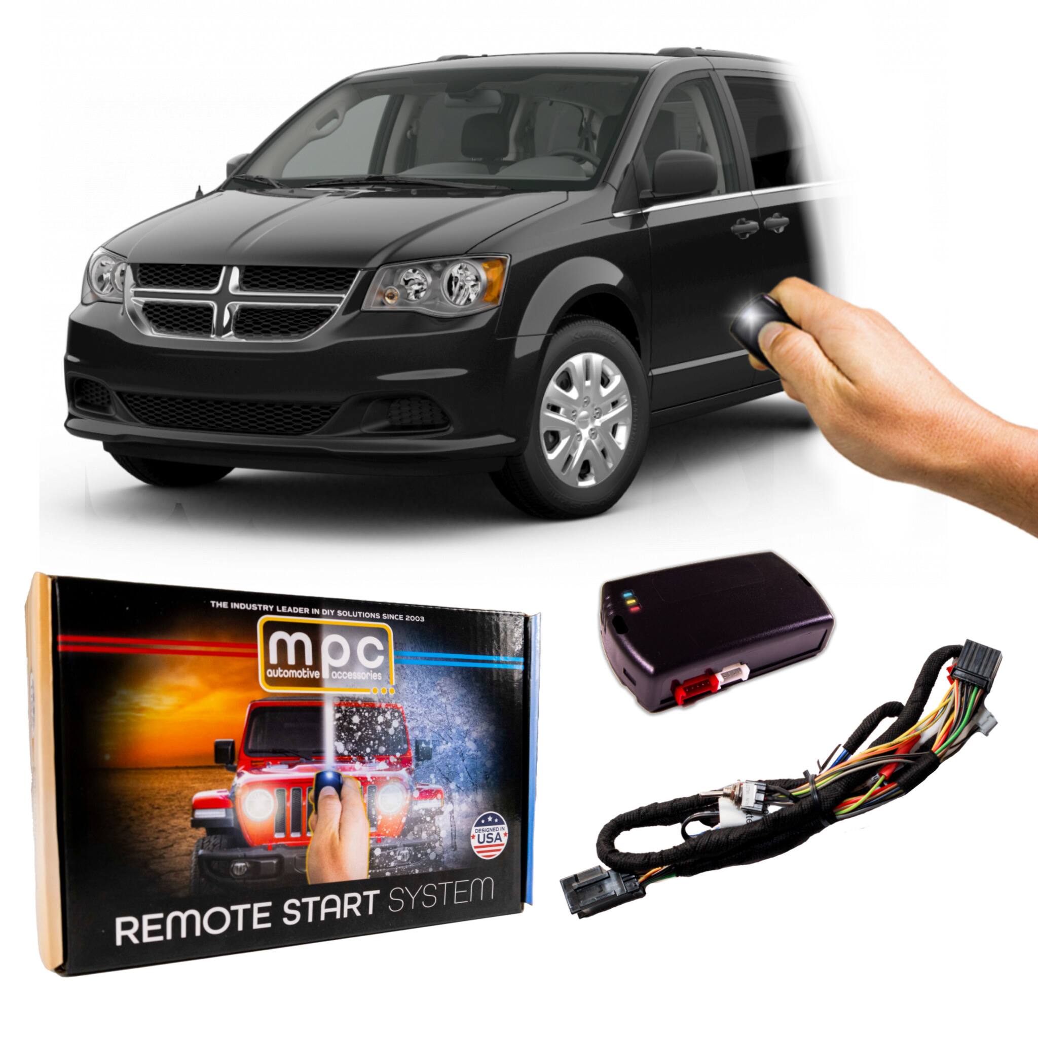 MPC - Remote Starter For 2011-2020 Dodge Grand Caravan - Plug & Play - Use OEM Remotes - Black