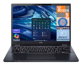 Acer - TravelMate P4 TMP41441R854US Laptop, Ryzen 5 PRO 6650U, 16GB, 512GB SSD, 14.0" (1920x1200), Radeon 660M, Win 11 Pro - Blue