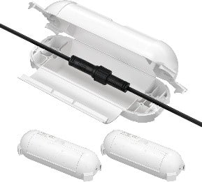 BN-LINK - 2-Pack Outdoor Extension Cord Safety Cover, Waterproof, Weather-Resistant, 4-Latch, Fits 12/14/16 AWG - White
