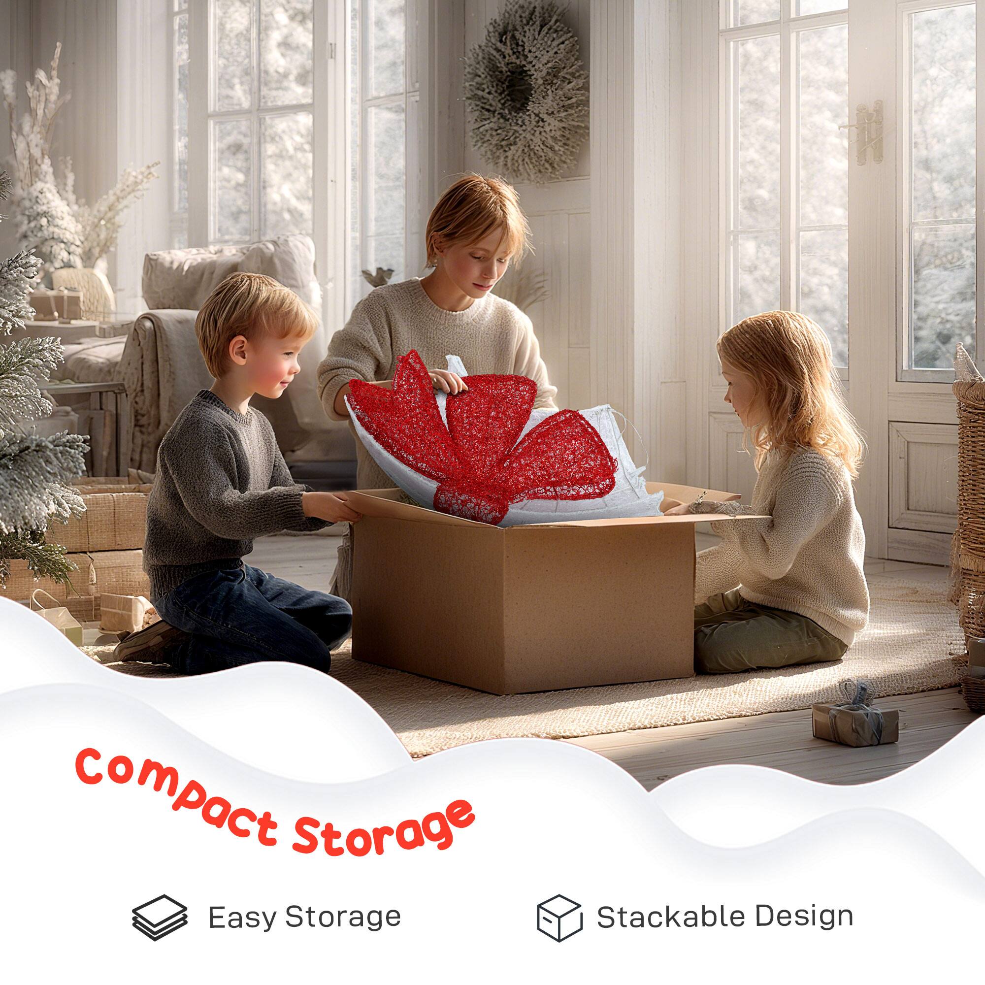 Compact Storage  
Easy Storage  
Stackable Design