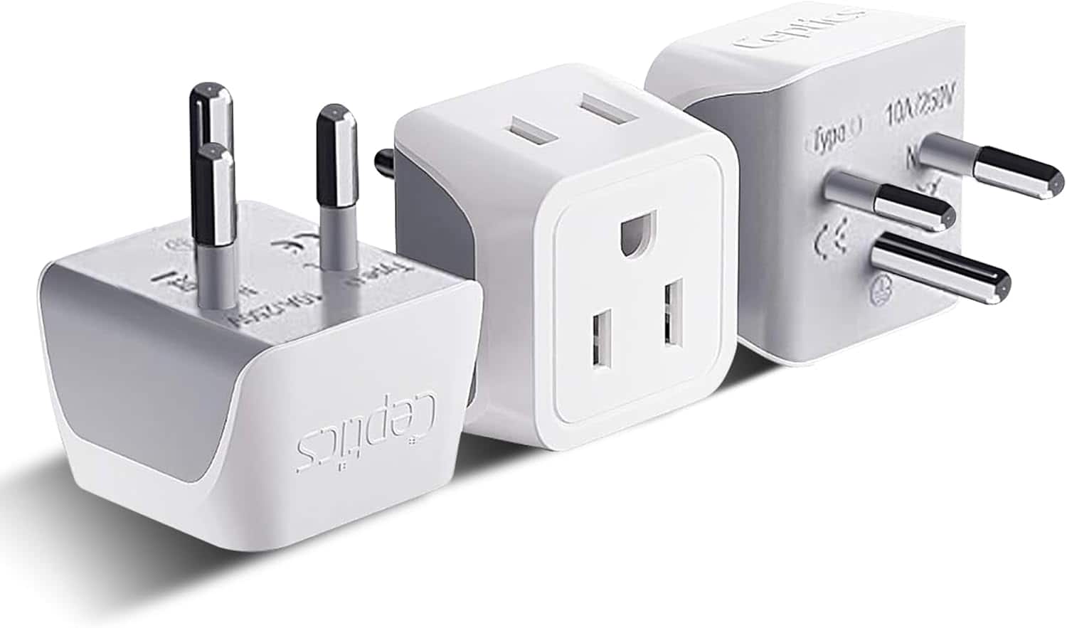 Ceptics - Thailand Travel Adapter with Dual Usa Input (Type O) Ultra Compact - 3 Pack - White price history on PriceWatchPro