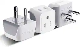 Ceptics - Thailand Travel Adapter with Dual Usa Input (Type O) Ultra Compact - 3 Pack - White