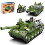 PicassoTiles - Army Tank & Military Motorcycle 349pc Building Set for Kids, STEM Tactical Vehicle Toy