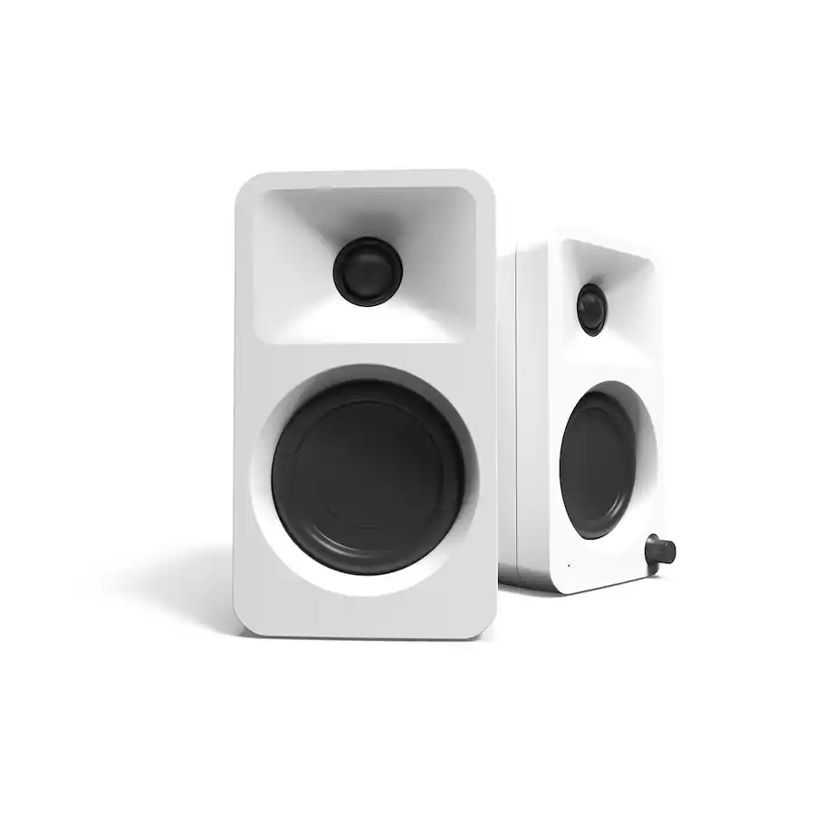 Kanto ORA 100W Powered Reference Desktop Speakers with USB-C Input and Bluetooth Pair Matte White
