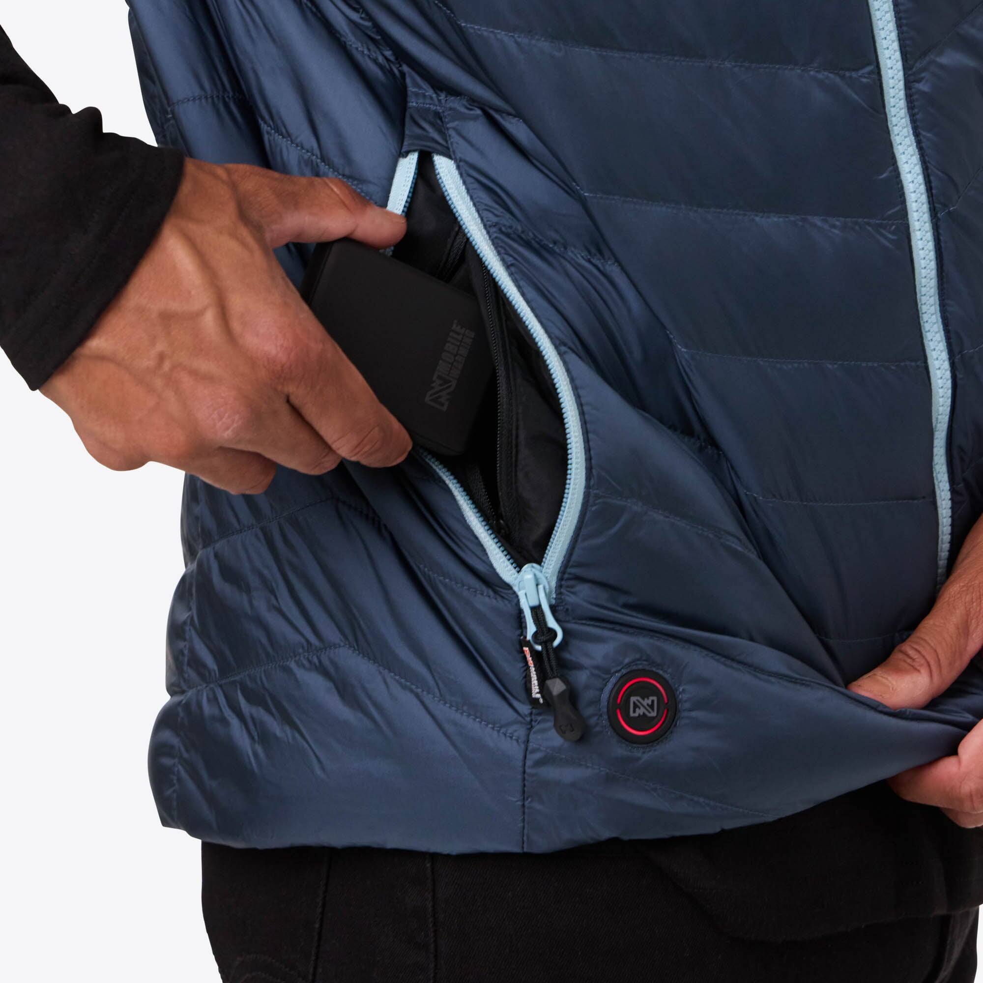 Alt View 5. Mobile Warming - App Controlled Men's Backcountry Xtera Heated Vest - Artic Blue.