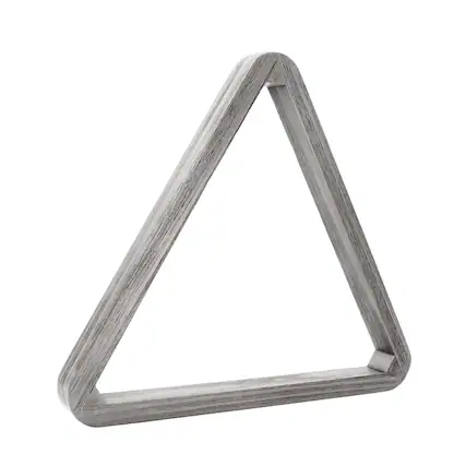 Front. GSE Games & Sports Expert - Deluxe Brushed Grey Solid Wood 8-Ball Triangle Ball Rack for 2-1/4" Pool Balls, Billiard Ball Rack - Grey.