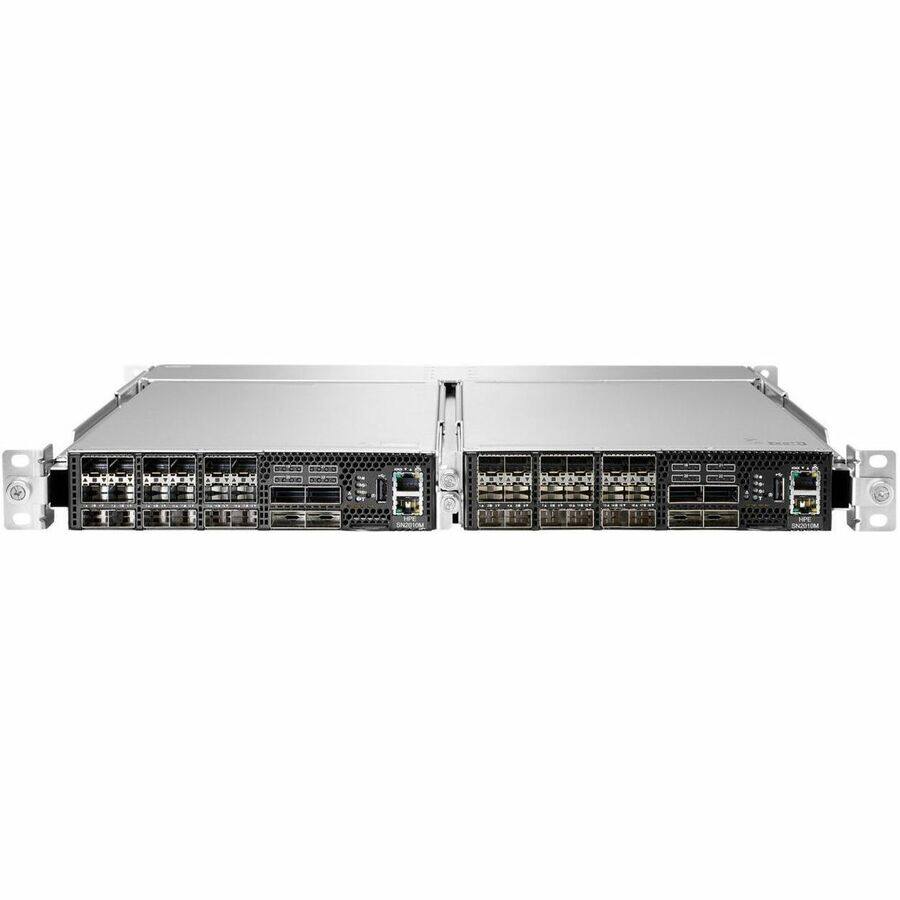 Alt View 3. HP - HPE 25GbE 18SFP28 4QSFP28 Power to Connector Airflow Half Width Switch SN2010M with NVIDIA Cumulus - Manageable - Black.