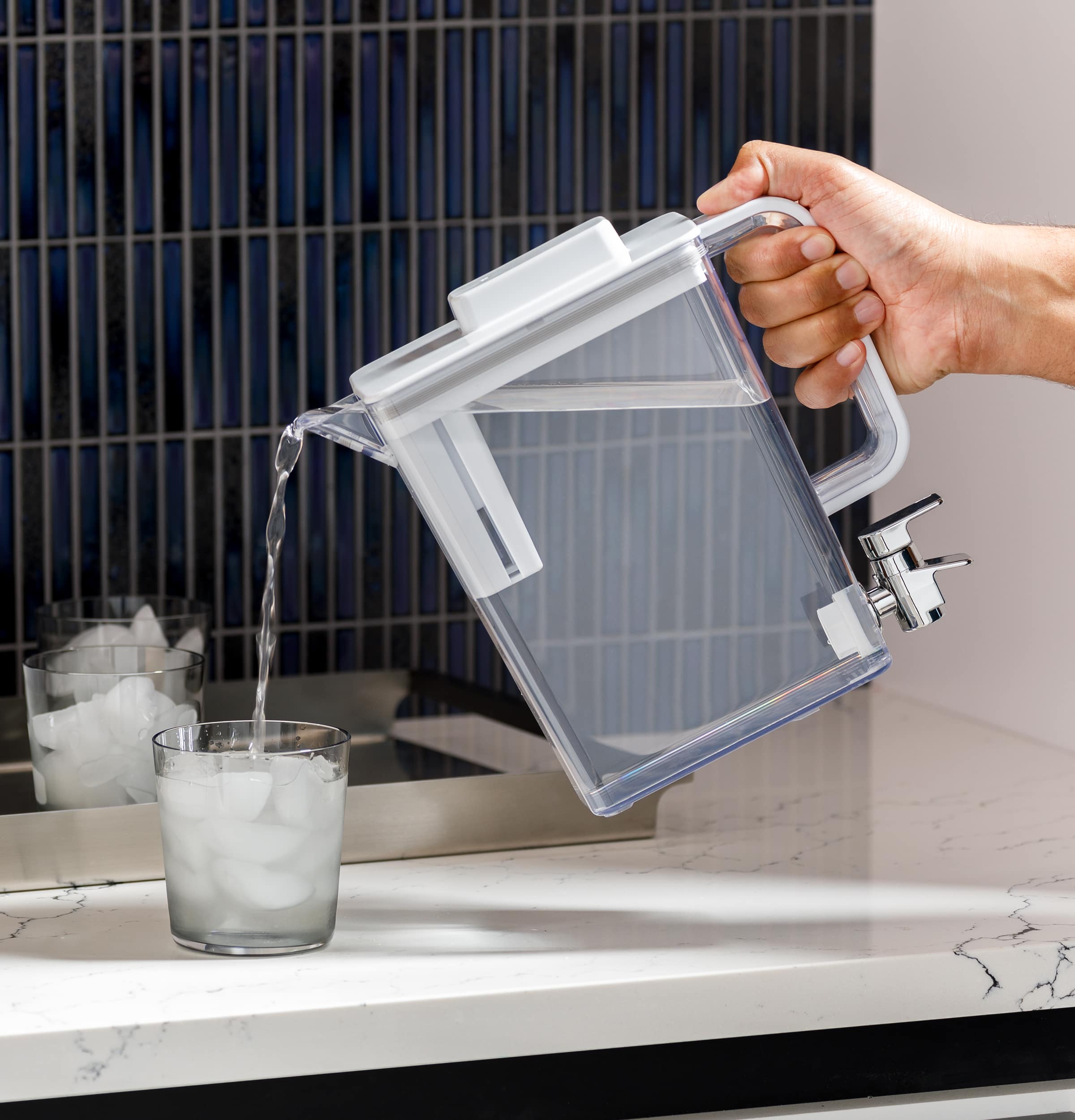 Alt View 36. GE Profile - 22.9 Cu. Ft. 4-Door French Door Counter-Depth Smart Refrigerator with Dual-Dispense AutoFill Pitcher - Stainless Steel.