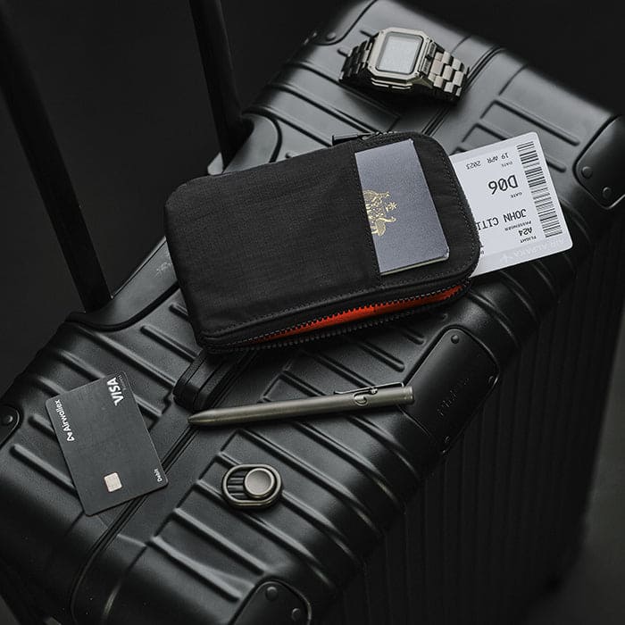ALPAKA Zip Travel Wallet RFID Passport Holder, Self Locking Zipper