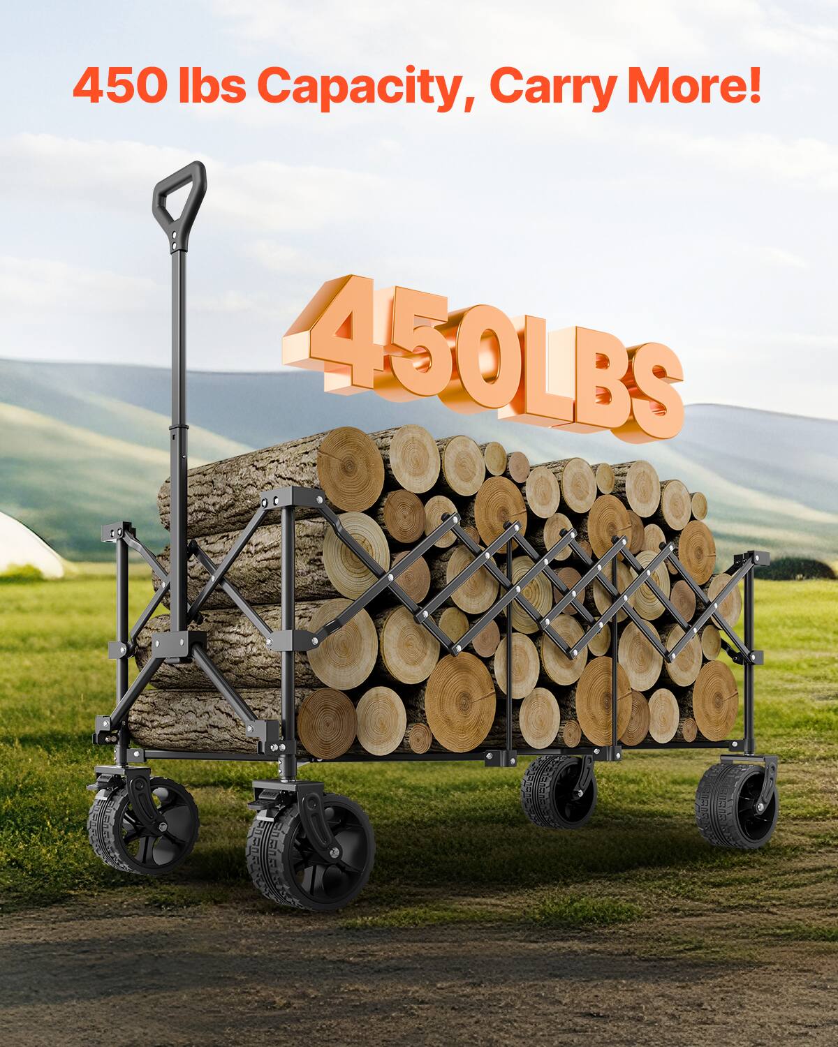 450 lbs Capacity, Carry More! 450LBS